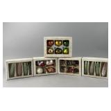 Set of Vintage Glass Christmas Ornaments