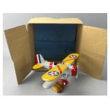 Model Airplane with Wooden Base