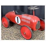 Red Metal Pedal Car with Number 1