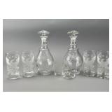 Etched Glass Decanter Set