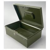 Metal Lockbox with Hinged Lid