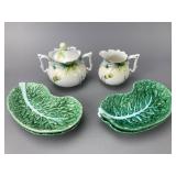 Porcelain Sugar Bowl and Creamer Set