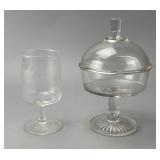 Clear Glass Goblet and Covered Dish