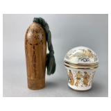 Collectible Wood and Porcelain Container