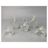Set of Clear Glass Bottles with Stoppers