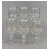 6 King's Crown Thumbprint Wine Goblets 5-3/4'