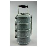 Grey Graniteware Stacking Miner's Lunch Pail