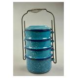 Blue Graniteware Stacking Miner's Lunch Pail