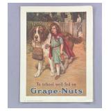 'To School Well Feed on Grape-Nuts' Ad Poster