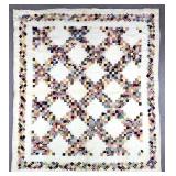 1940s 'Triple Irish Chain' Scrap Utility Quilt