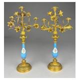 French Gilt Bronze Candelabras, Circa 1880, 12'