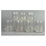 7 King's Crown Pressed Glass Tumblers