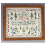 Framed Cross Stitch 'Give the World the Best'