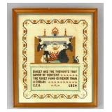 Framed 1934 Cross Stitch Piece 'A Mind Content'