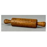 19th Century Child's Tiger Maple Rolling Pin 10' L