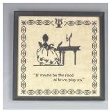 Framed Cross Stitch 'If Music Be the Food of Love'
