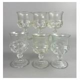 6 King's Crown Thumbprint Wine Goblets 4-3/4'