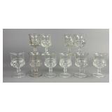 10 King's Crown Thumbprint Cordial Glasses