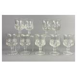 9 King's Crown Thumbprint Cordial Glasses