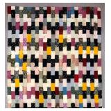 Early 20th C. 'Stacked Bricks' Scrap Utility Quilt