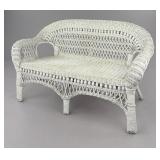 White Wicker Children's Loveseat