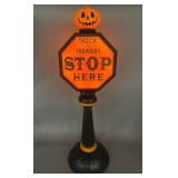 Halloween Plastic Sign with Jack-o'-Lantern