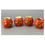Paper Mache Jack-o'-Lantern Nut Cups Set