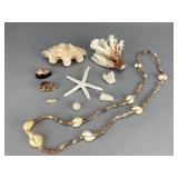 Shell and Bead Necklace, 4'