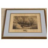 Late 1800s Benj Lander engraving - signed