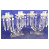 Pair Heisey New Era Prism candleholders