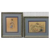 2 Deco women prints by Louis Icart