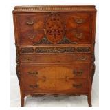 Saginaw Furn French carved & inlaid chest