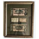 Framed "Confederate States America" Currency