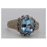 Baby Swiss Topaz Sterling Silver Ring, sz 6