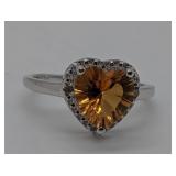 Dark Citrine & Diamond Cocktail Sterling Silver