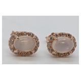 Opal & White Sapphire Piered Earrings