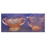 Pink Cabbage Rose sugar & Adam creamer