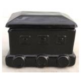 Black glass candy dish w/ lid