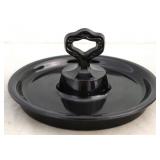 Black glass center handle dish