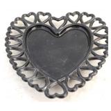 Black glass heart tray