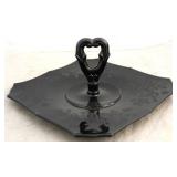 Paden City black etched center handle server