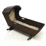 Vintage wood baby cradle