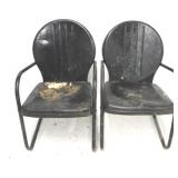 Pair vintage metal outdoor chairs