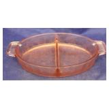 Pink Floral & Poinsettia depression divided dish