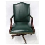 Leather office chair by Hickory w/ nail head trim