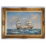 Ornately Framed Oil on Canvas signed by