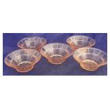 5 Pink Doric berry bowls
