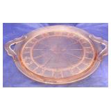 Pink Doric Depression Glass platter
