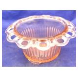 Pink Open Lace Depression vase