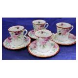 4 Porcelain choclate cups & saucers